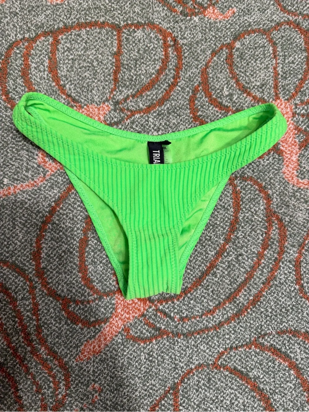 triangl swimwear Green Ribbed High-Cut Bikini Bottom